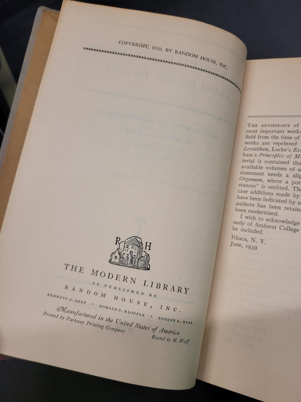 The English Philosophers from Bacon to Mill * Edwin A. Burtt (Editor)