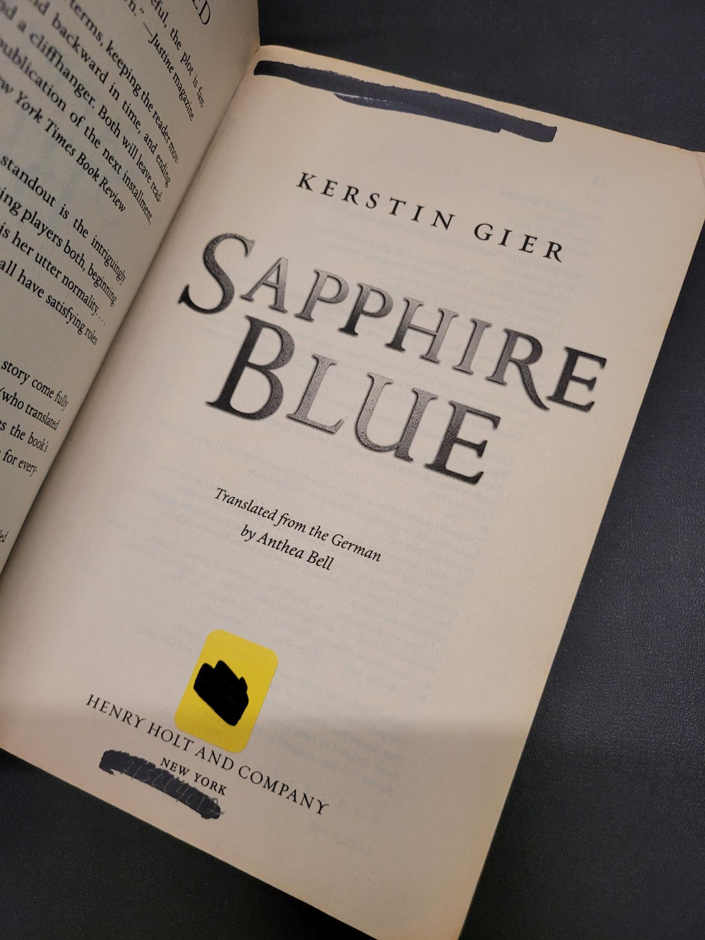 Sapphire Blue * Kerstin Gier, Anthea Bell  (Translator)* Ruby Red Trilogy * Edelstein-Trilogie #2