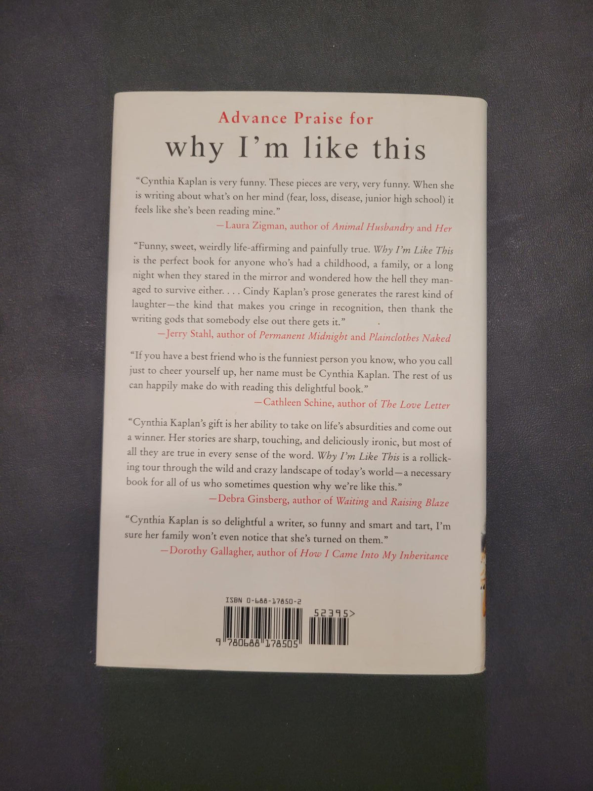 Why I'm Like This * Cynthia Kaplan