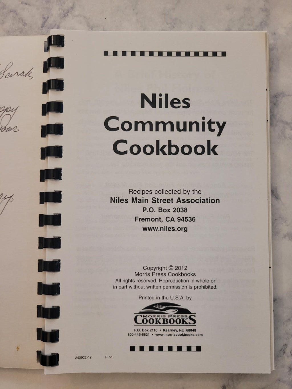 Niles Community Cookbook * Niles Main Street Association