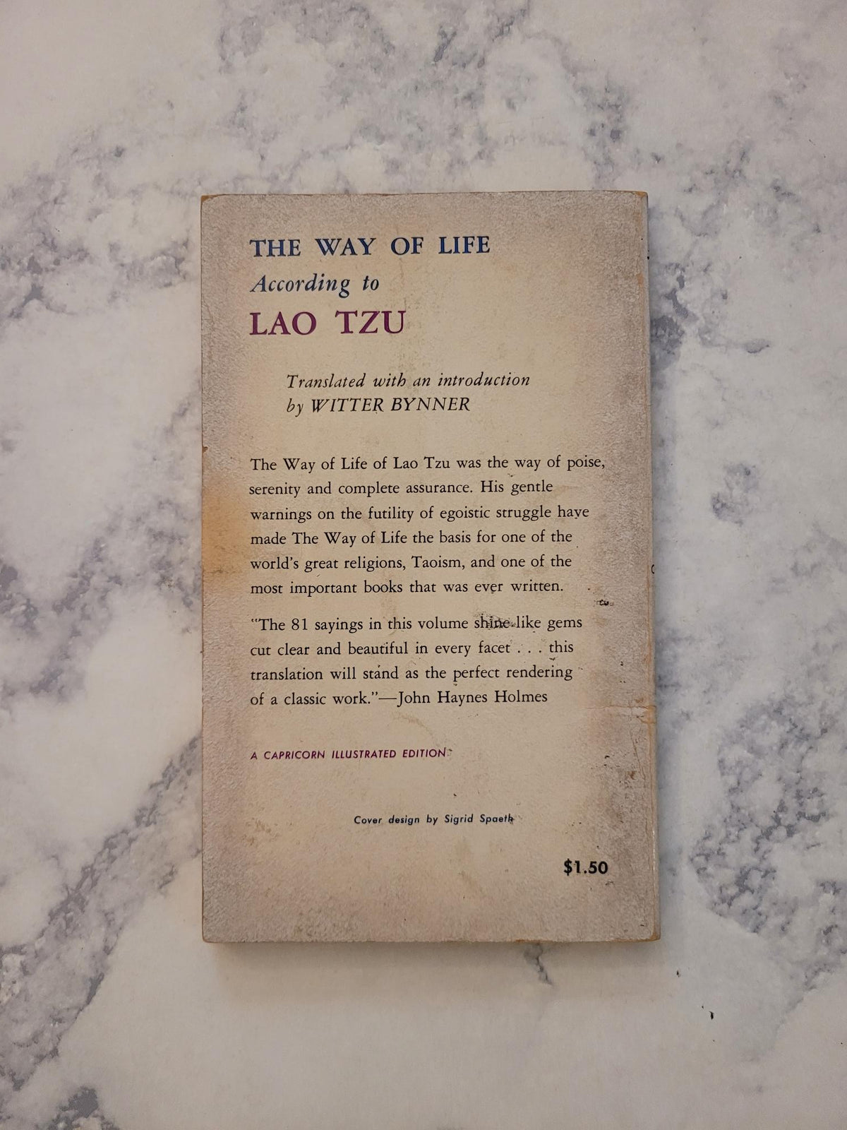 The Way of Life According to Lao Tzu * Witter Bynner (Translator)