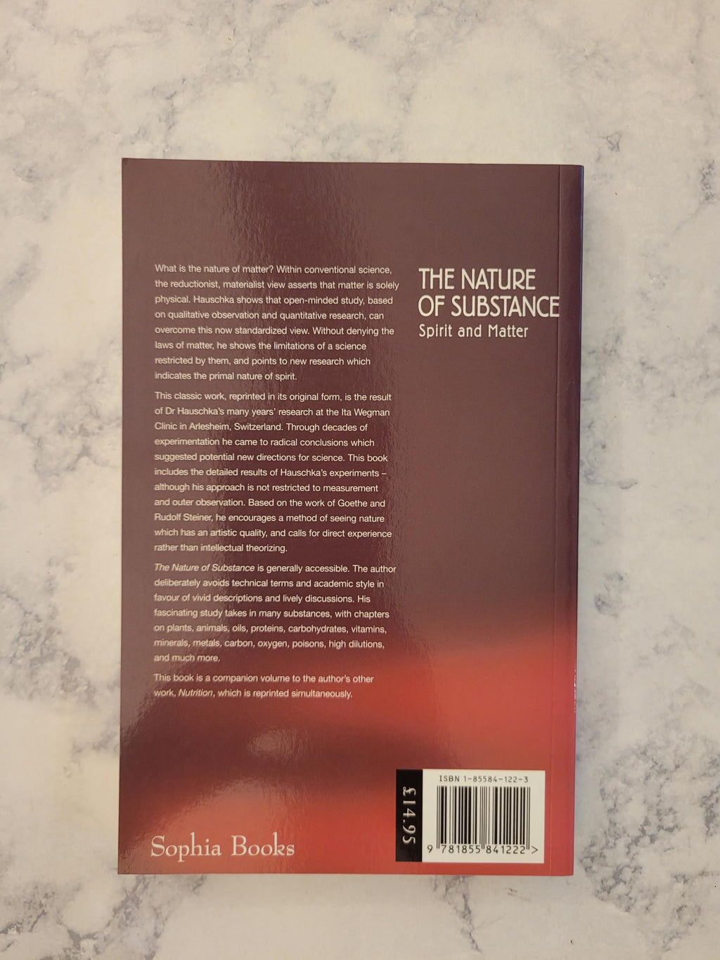 The Nature of Substance * Rudolf Hauschka, Marjorie Spock (Translator), Mary Richards (Translator)