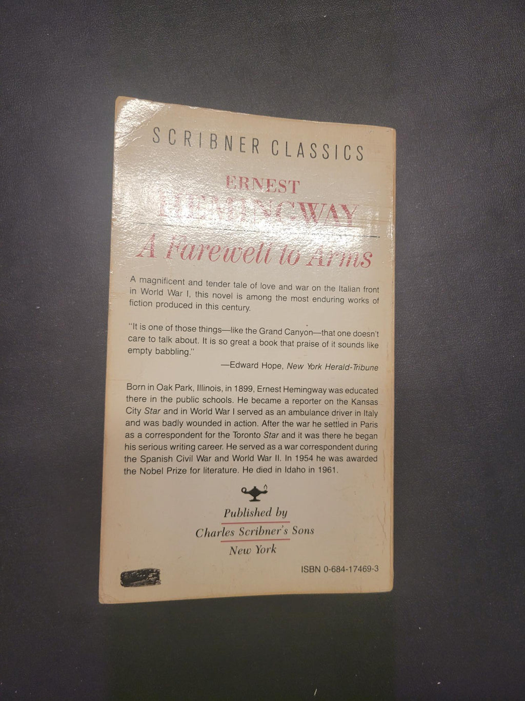 A Farewell to Arms * Ernest Hemingway