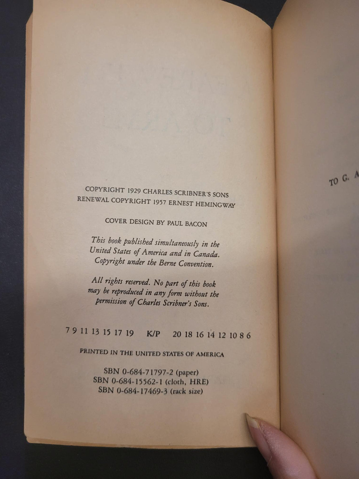 A Farewell to Arms * Ernest Hemingway