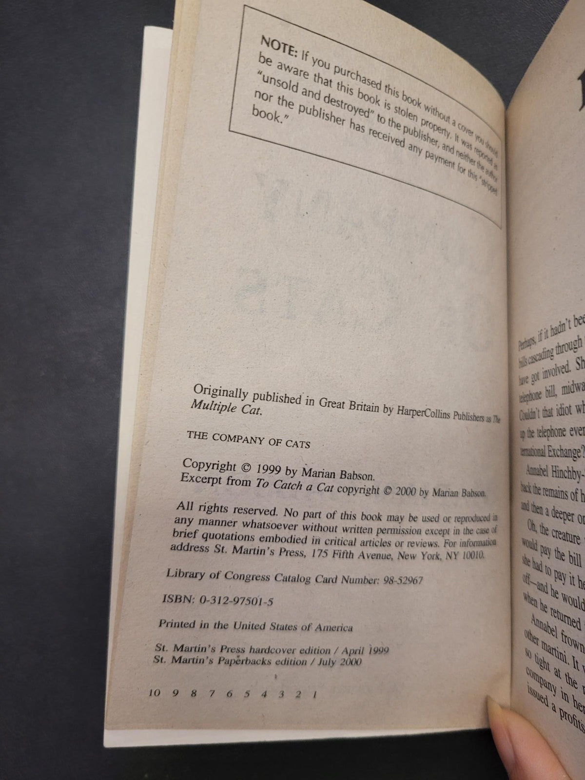 The Company of Cats * Marian Babson