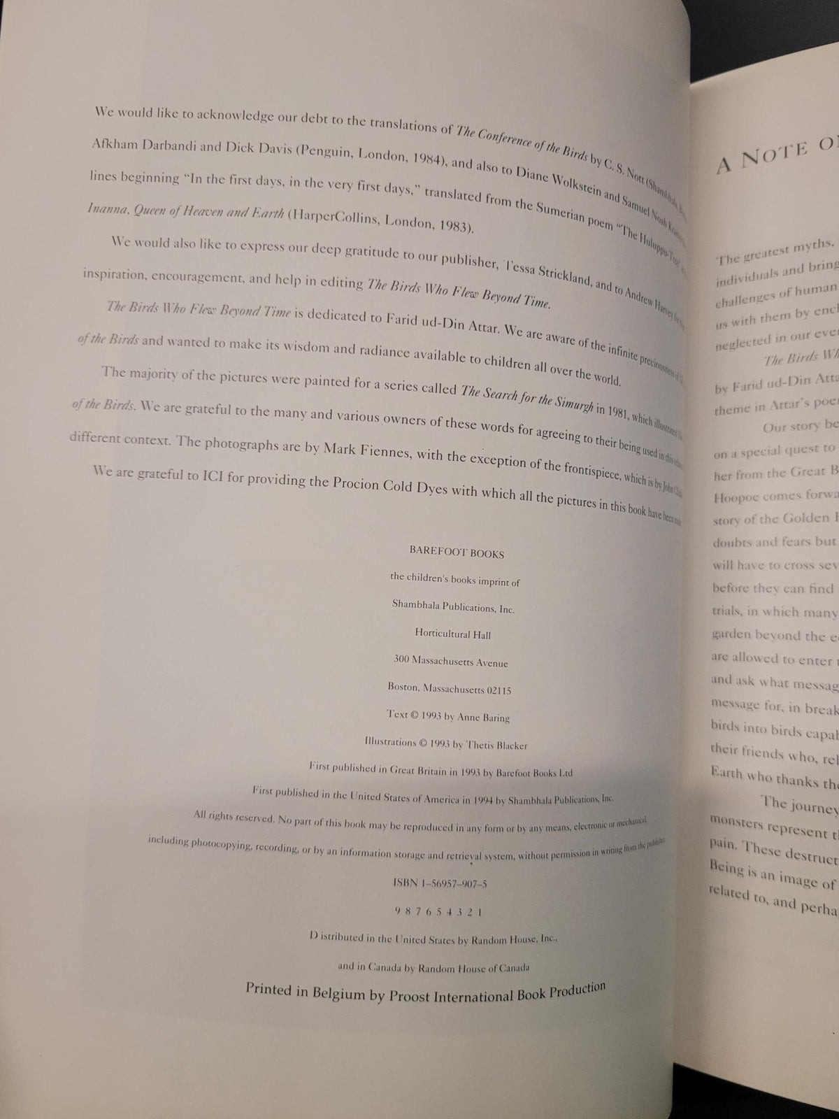 The Birds Who Flew Beyond Time * Anne Baring, Thetis Blacker (Illustrator)