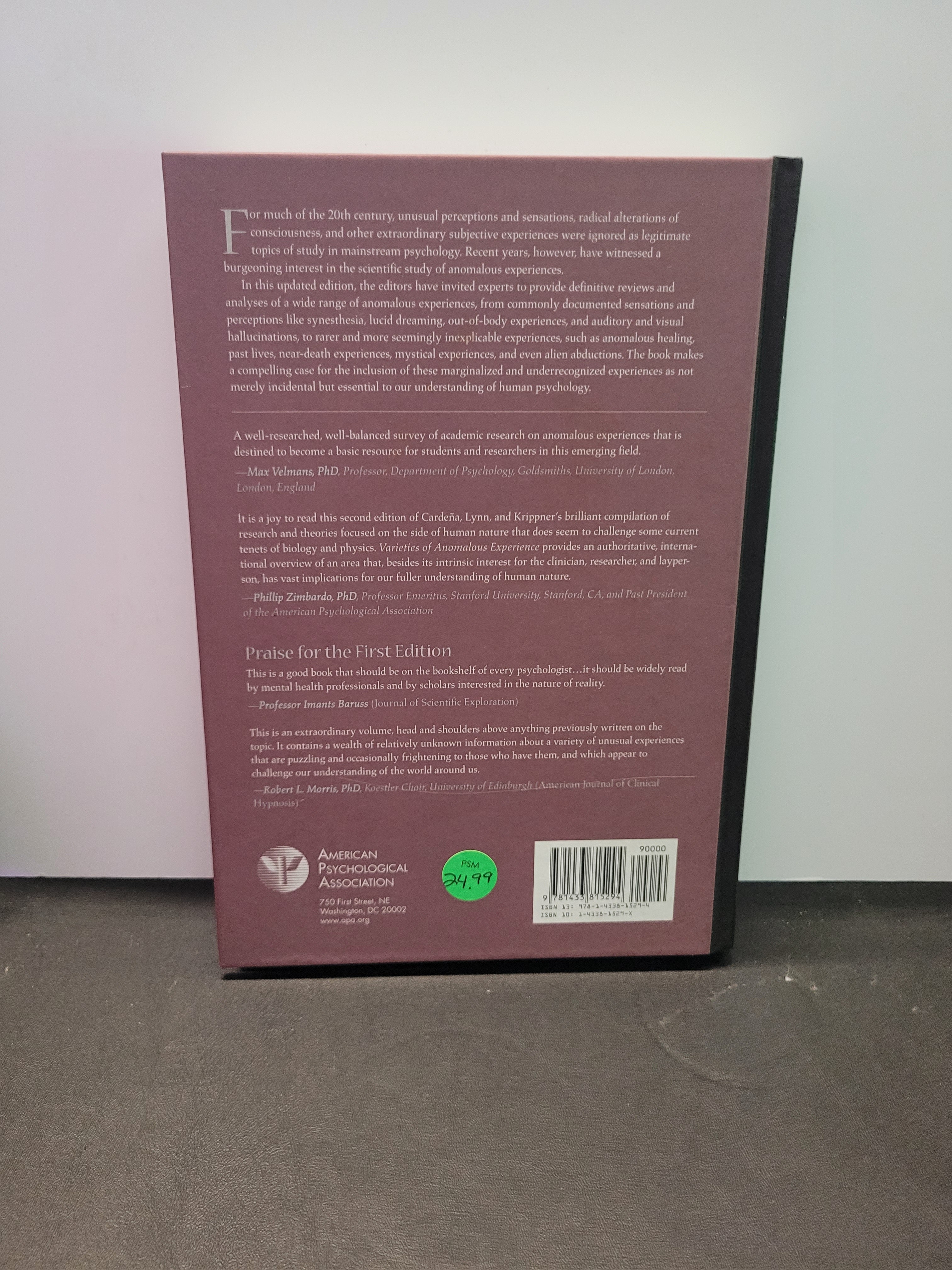 Varieties of Anomalous Experience, 2nd ed * Etzel Cardeña (Editor)