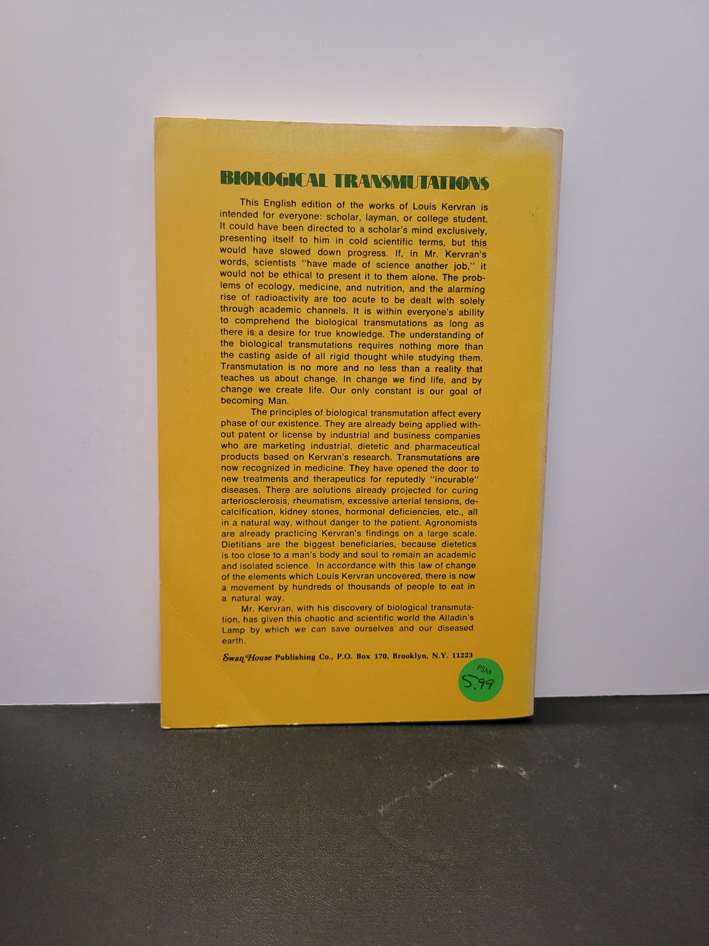 Biological Transmutations * Louis C. Kervran, Michel Abehsera (Translator)